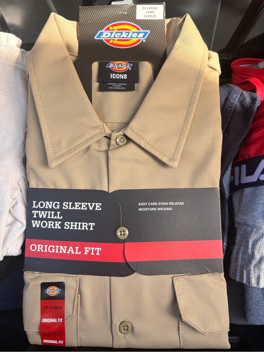 Dickies Men’s Long Sleeve Twill Work Shirt - Khaki Tan